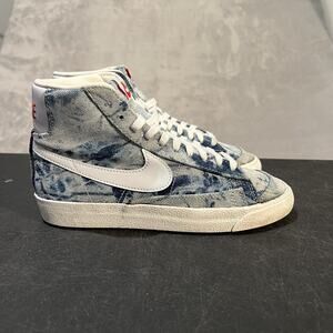 Nike Blazer Mid 77 Shoes Womens Size 6.5 Blue Denim Acid Wash DV2112-900 Retro
